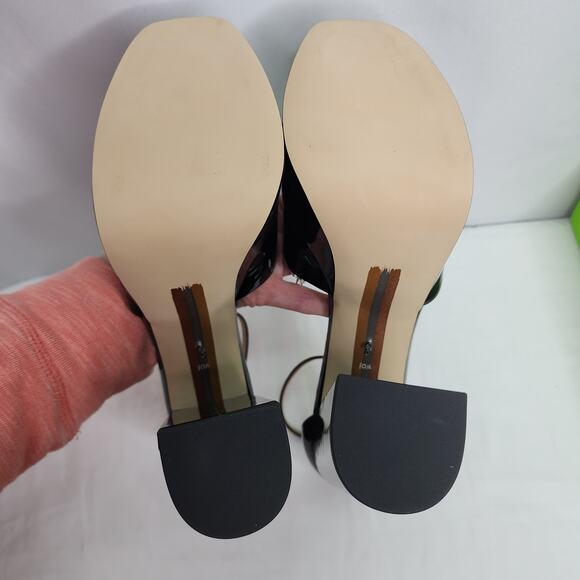 Sam Edelman Kori Black Patent Faux Leather Sexy Peep Toe 6" Platform Heel New - Picture 10 of 16